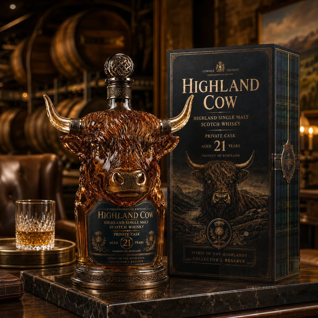 Whiskey Decanter – Highland Cow