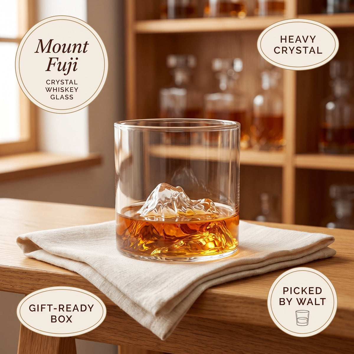 Japanese Crystal Whiskey Glass – Mount Fuji