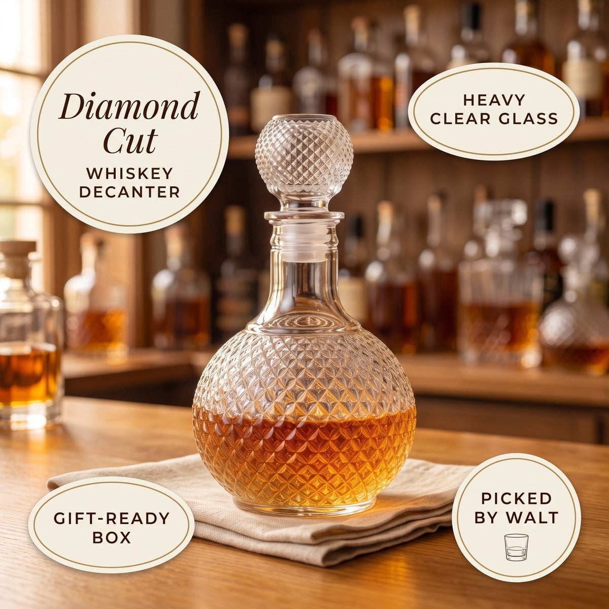 Whiskey Decanter – Diamond Cut