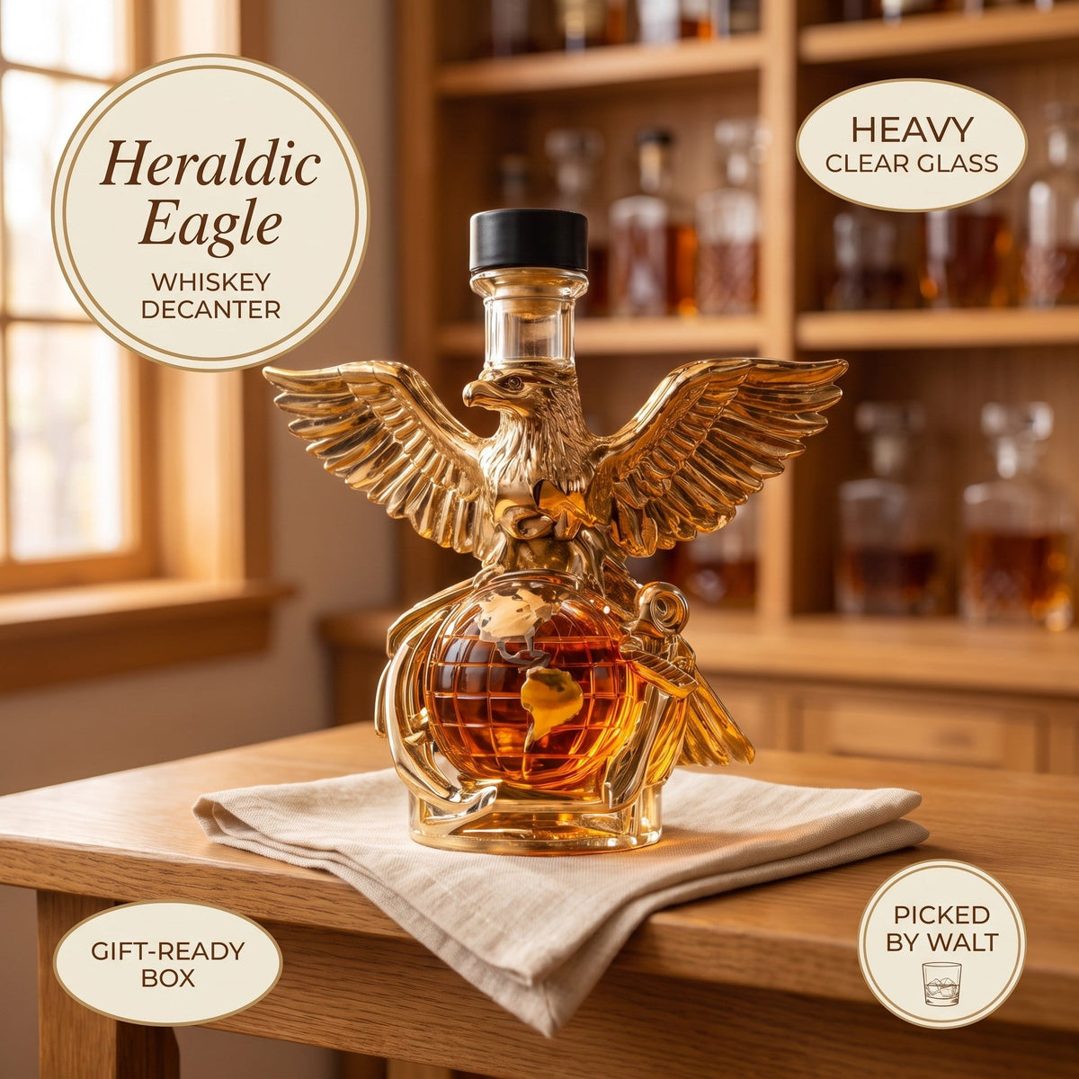 Whiskey Decanter – Heraldic Eagle