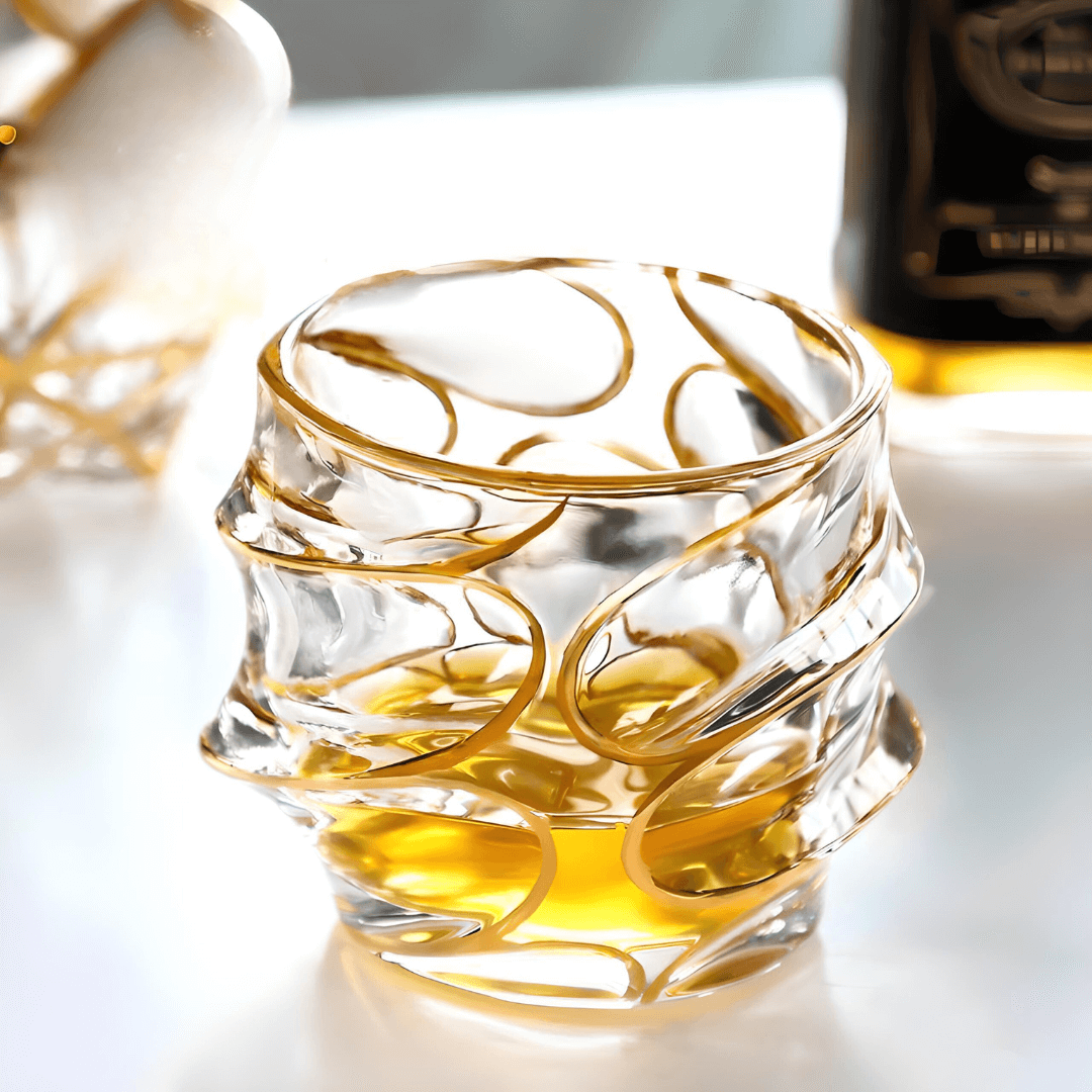 Japanese Crystal Whiskey Glass – Arashi Gold
