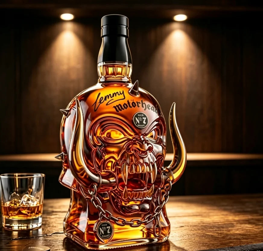 Whiskey Decanter – Antlered Skull