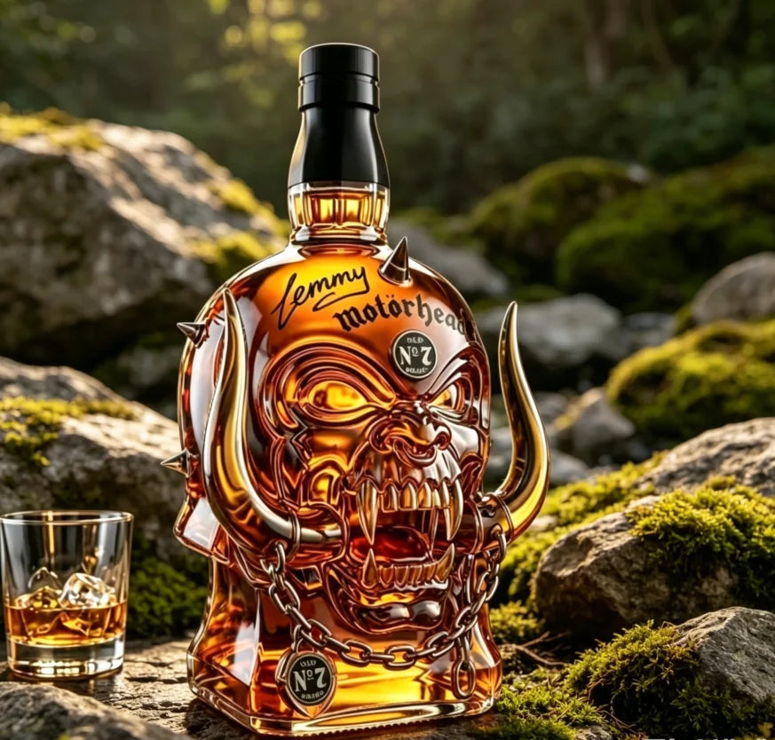 Whiskey Decanter – Antlered Skull