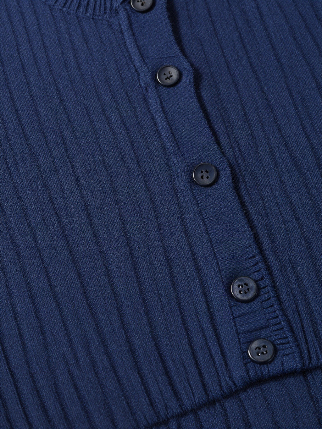Anverth - Button Front Knit Cardigan with Ribbed Trim