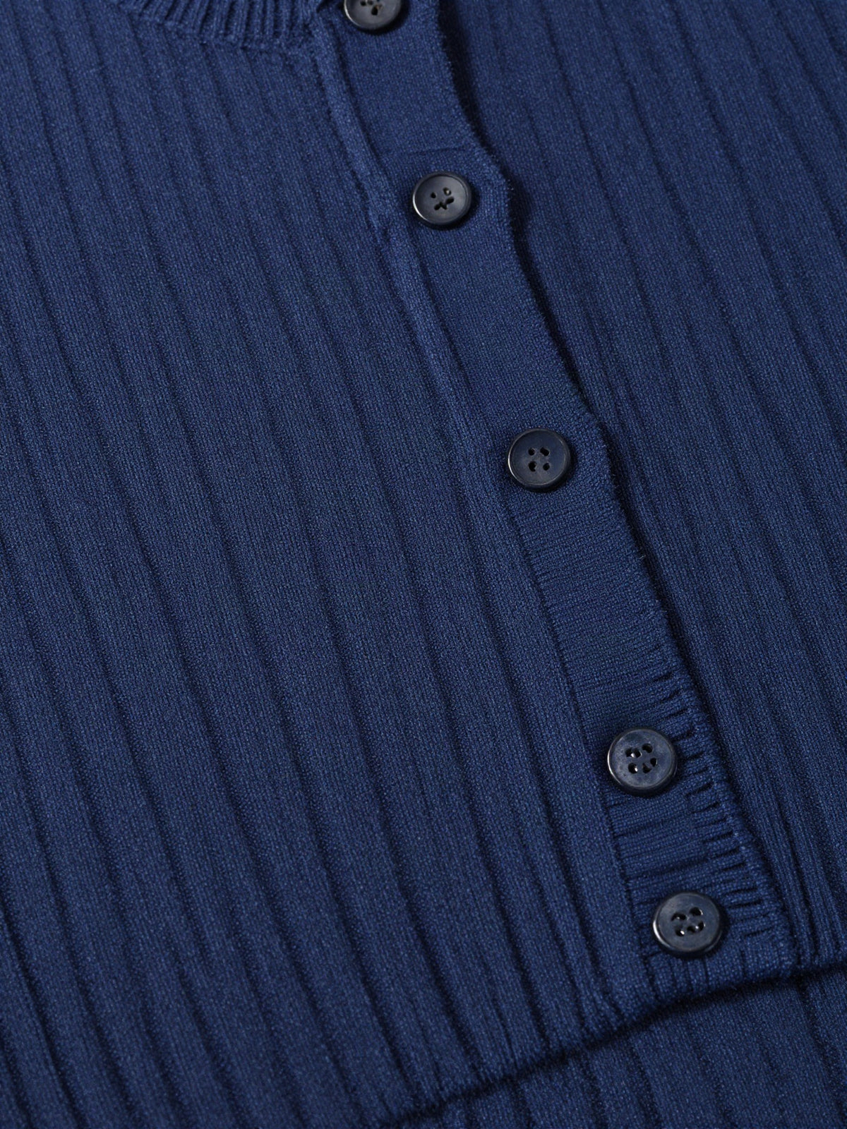 Anverth - Button Front Knit Cardigan with Ribbed Trim