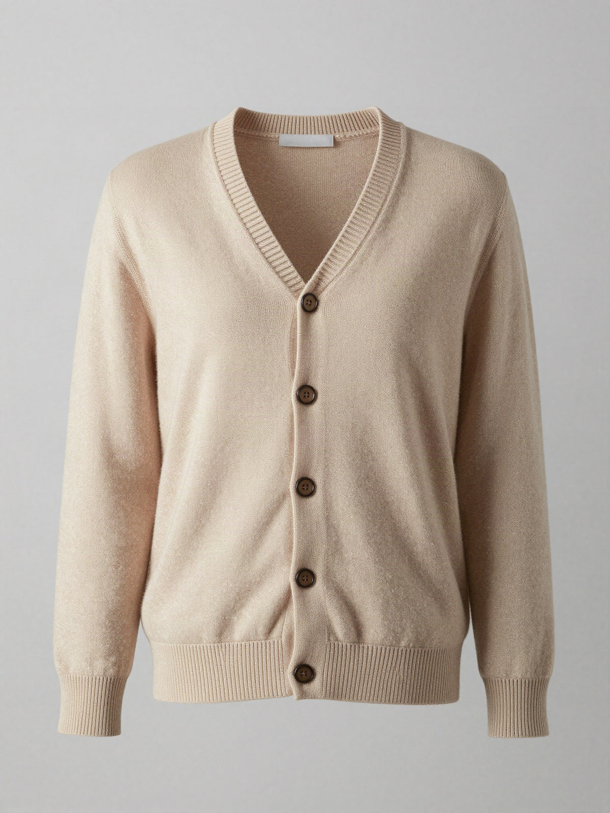 Anverth - Button Front Knit Cardigan with Ribbed Trim