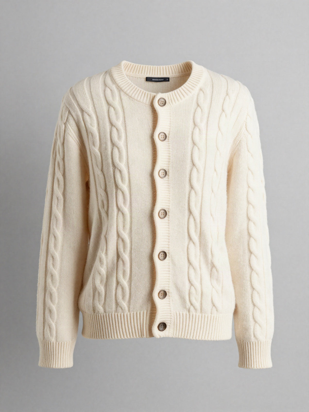 Delsanne - Cable Knit Cardigan with Button Front