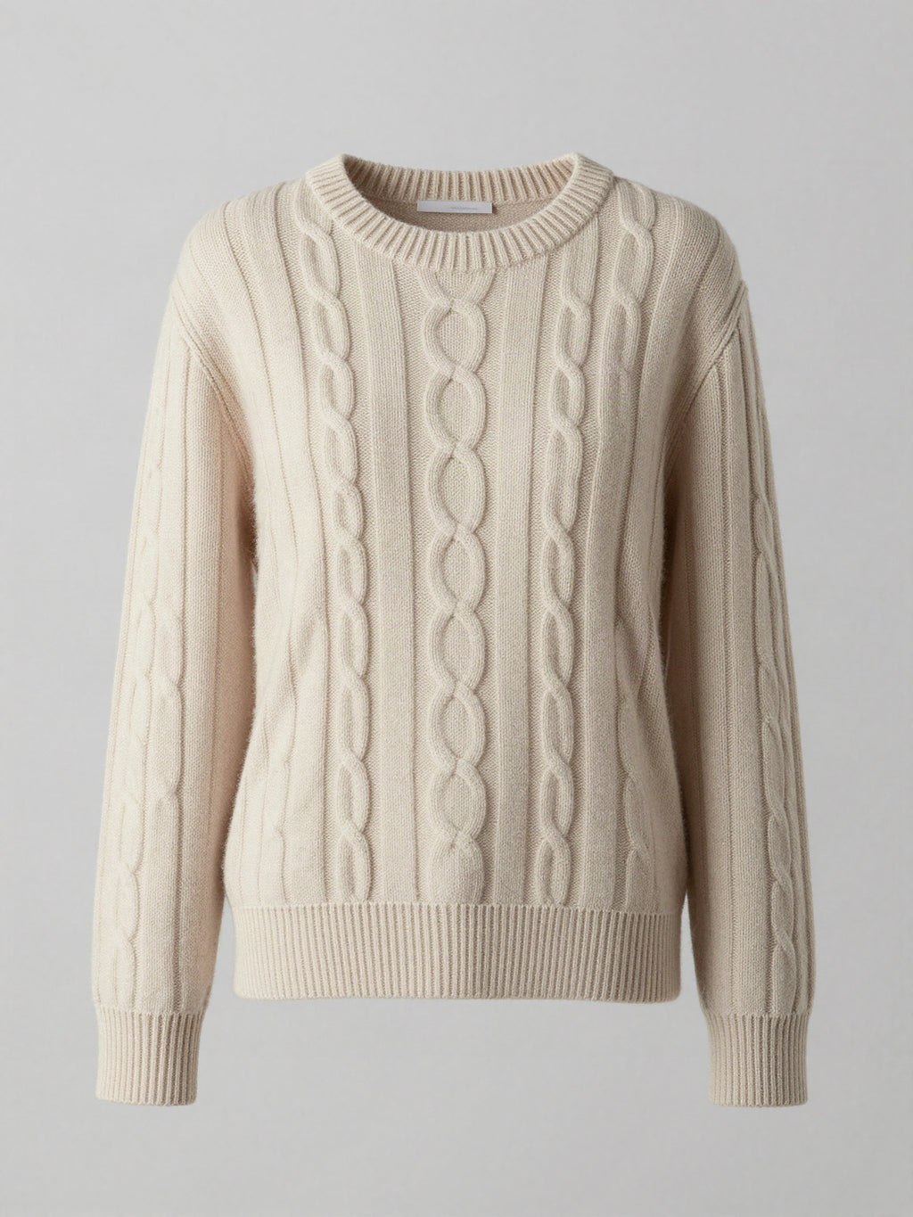 Elmshaw - Cable Knit Sweater with Saddle Shoulders