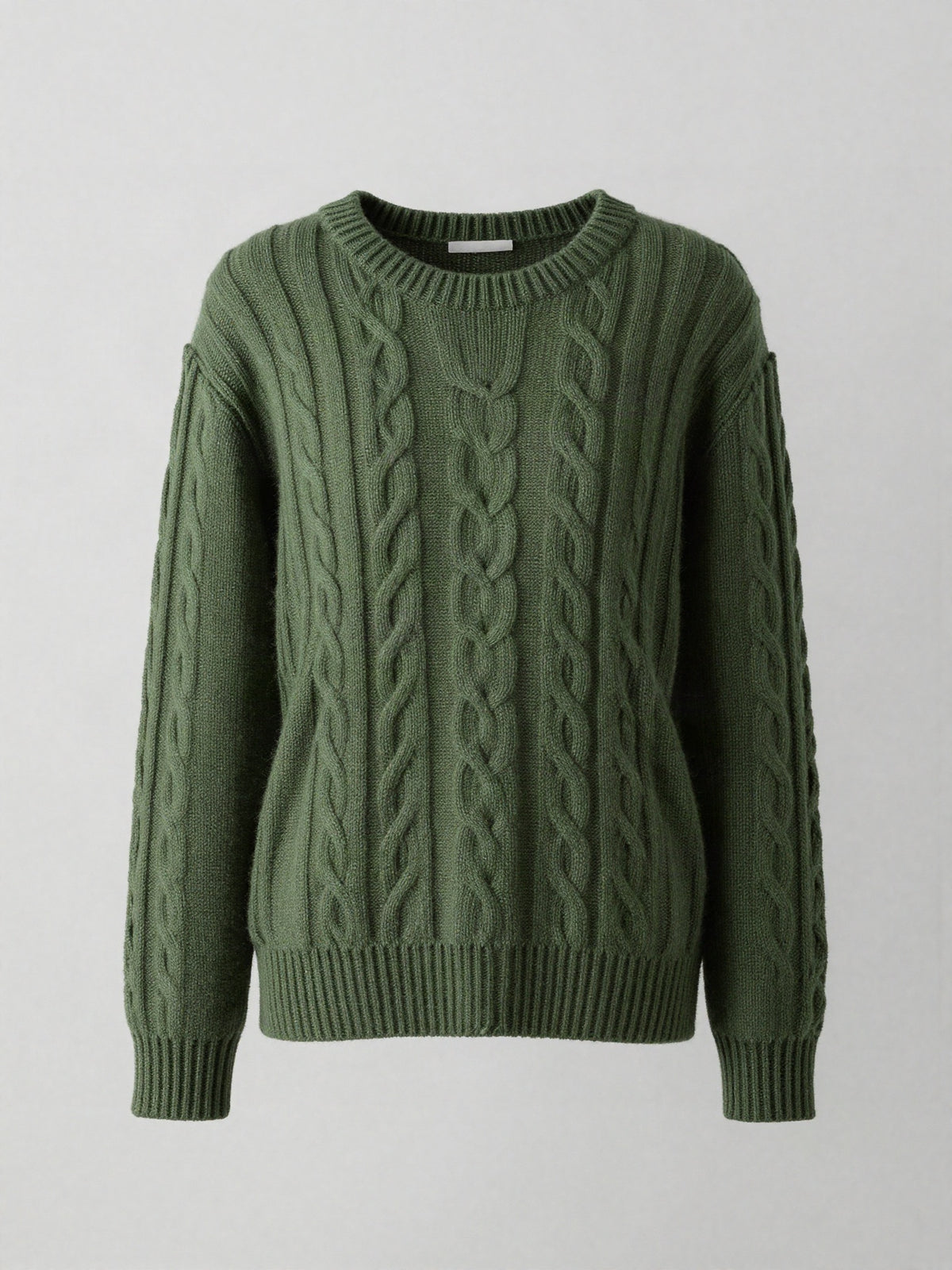 Elmshaw - Cable Knit Sweater with Saddle Shoulders