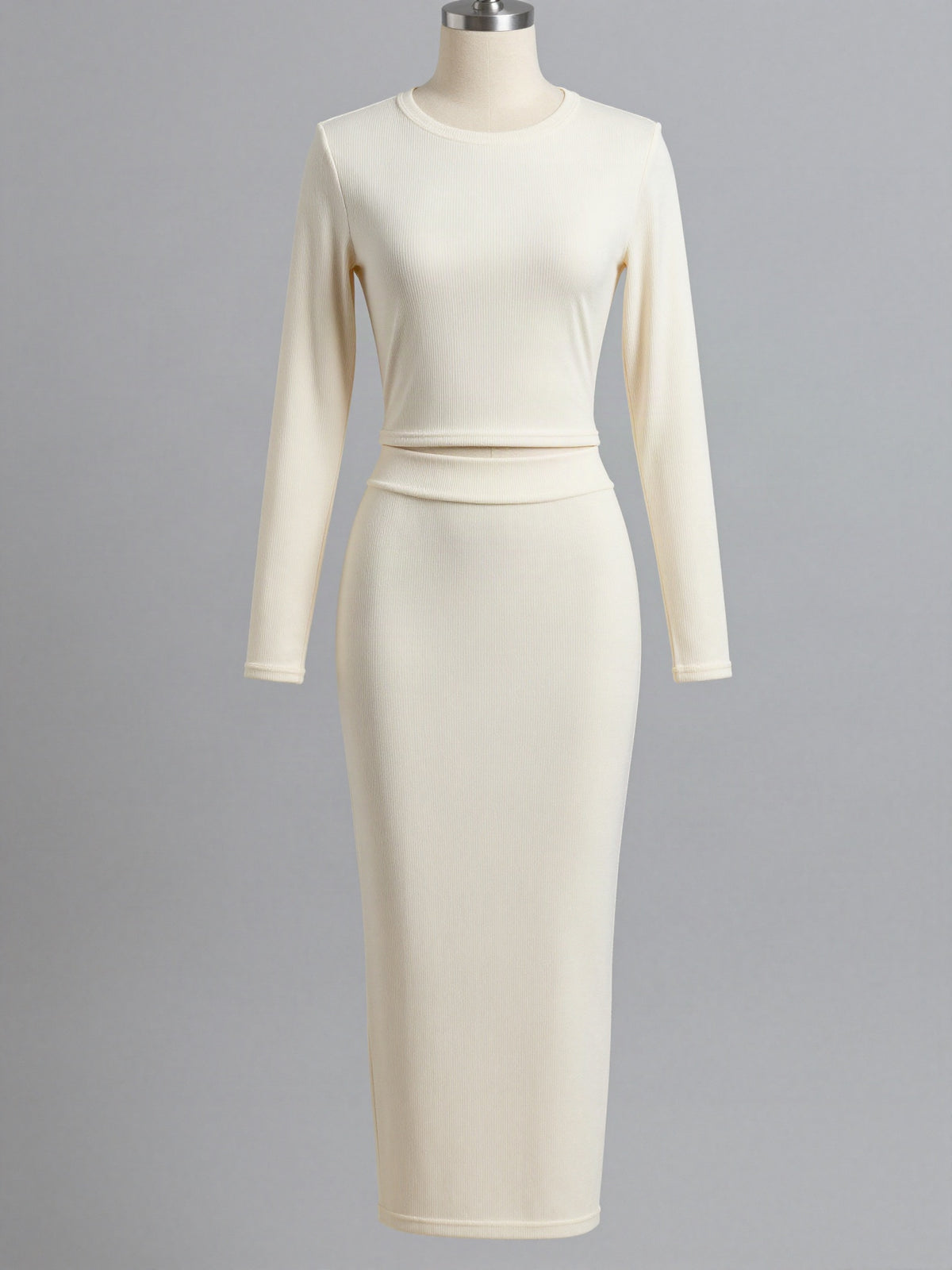 Faverne - Matching Ribbed Top and Skirt Set