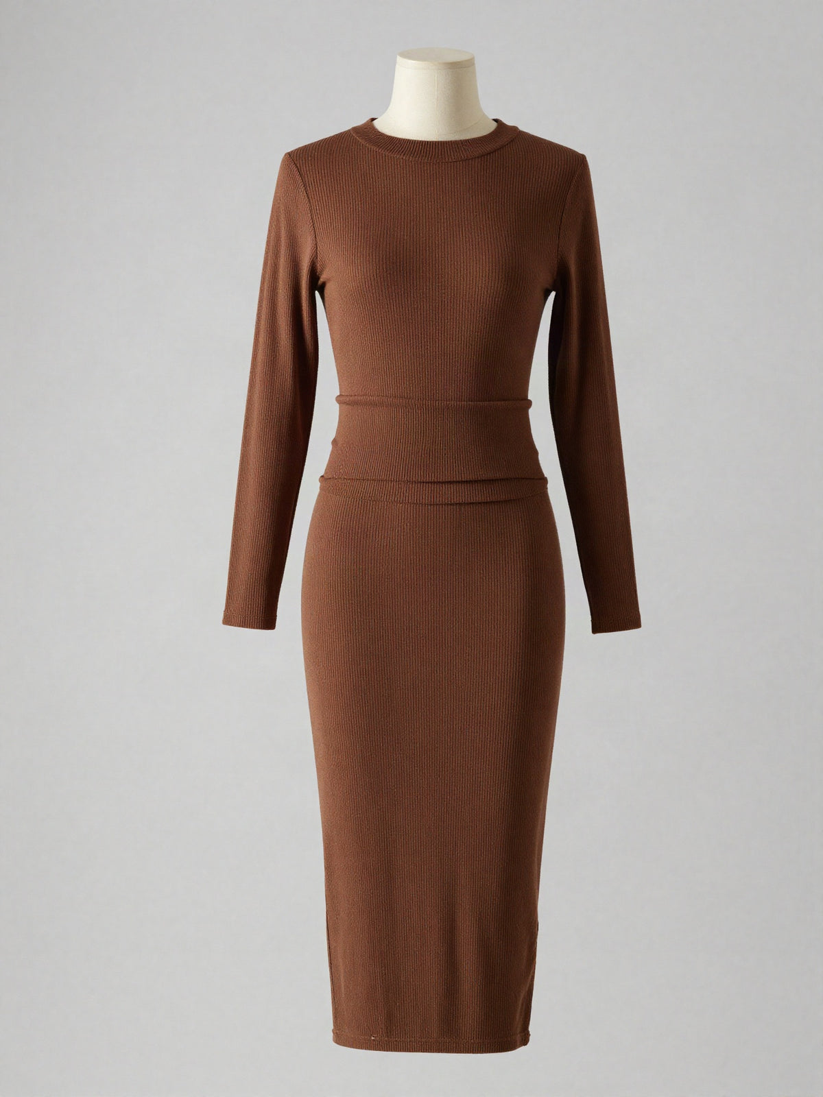Faverne - Matching Ribbed Top and Skirt Set