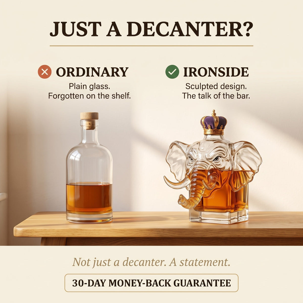 Whiskey Decanter – Crowned Elephant