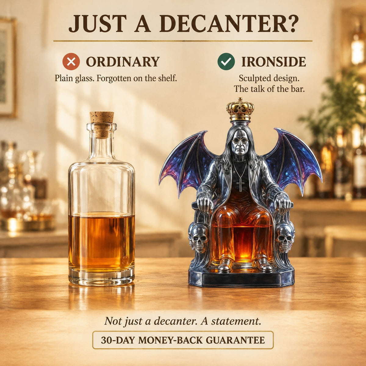 Whiskey Decanter – Rock Legend on the Throne
