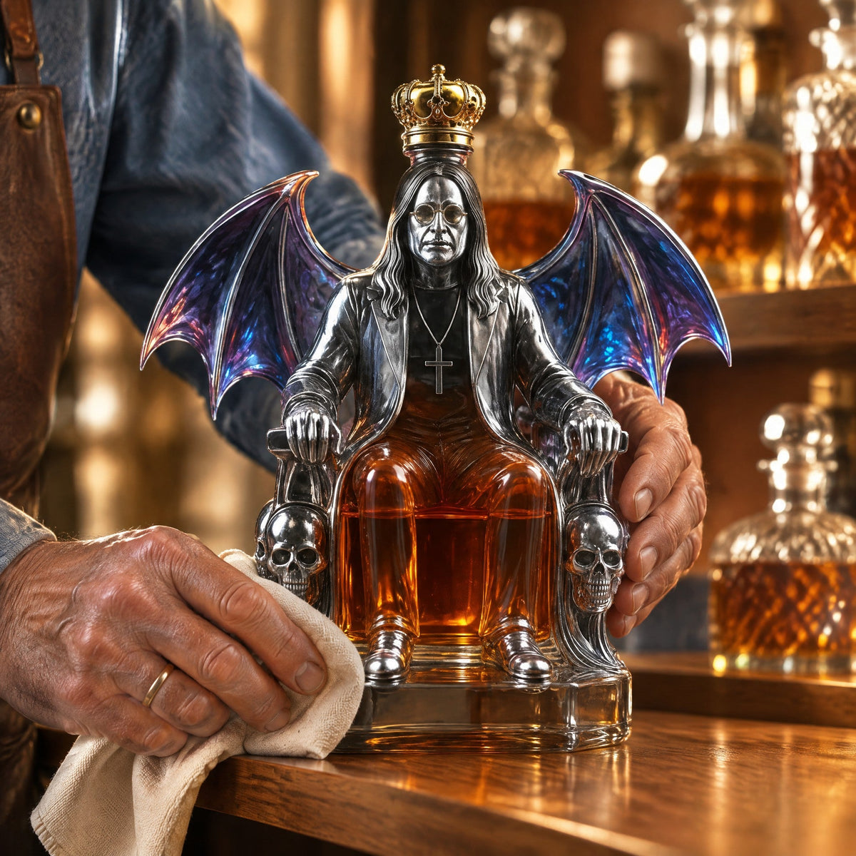 Whiskey Decanter – Rock Legend on the Throne