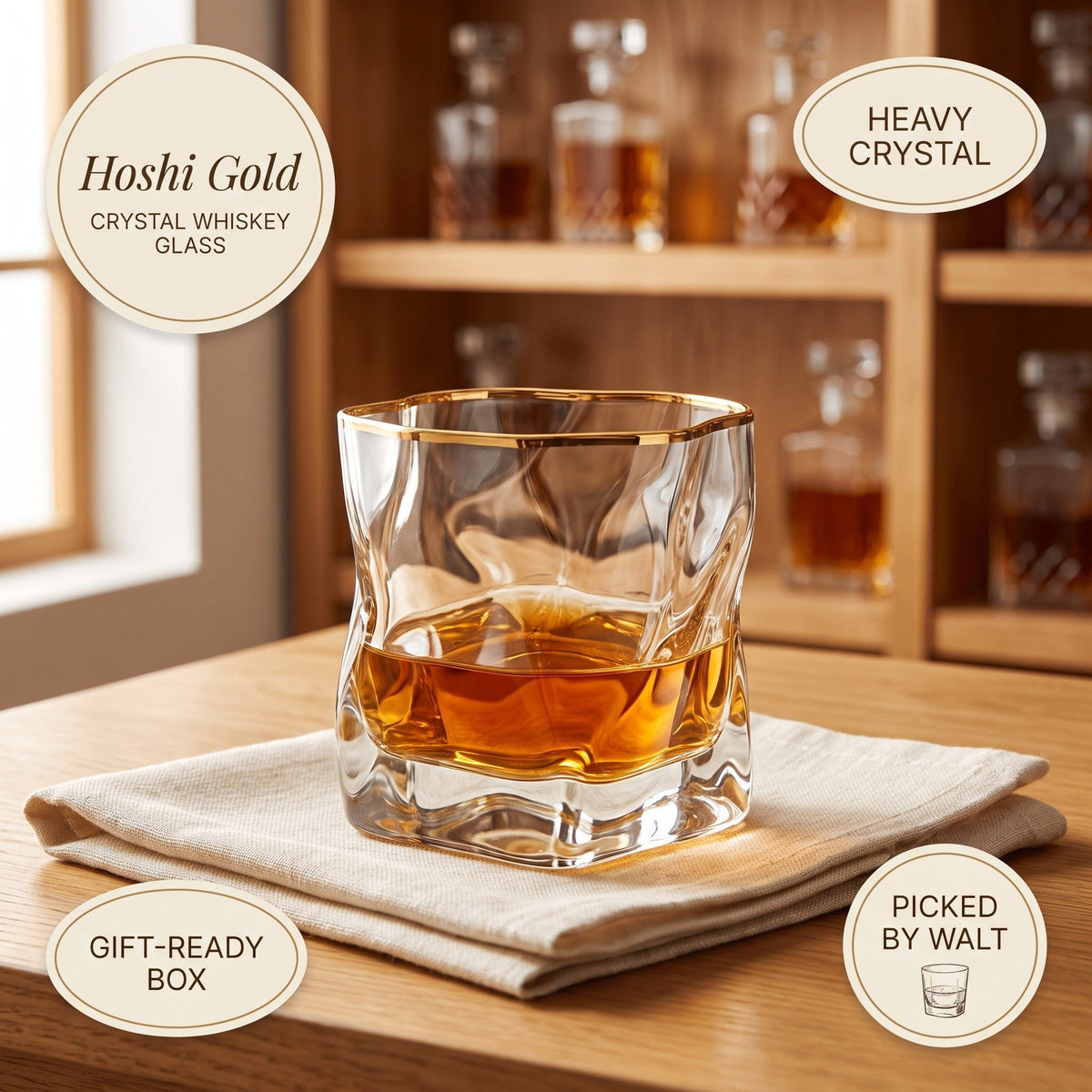 Japanese Crystal Whiskey Glass – Hoshi Gold