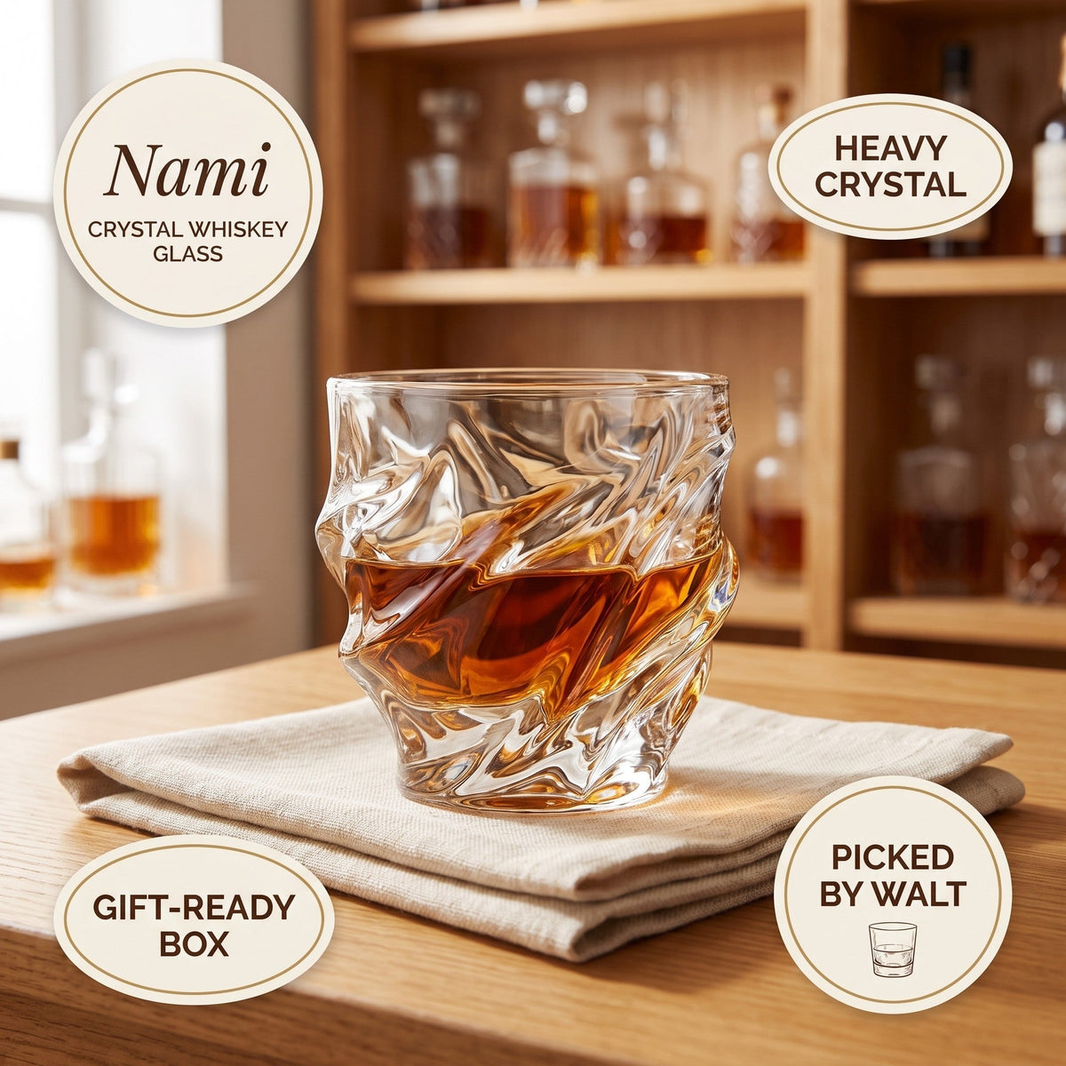 Japanese Crystal Whiskey Glass – Nami