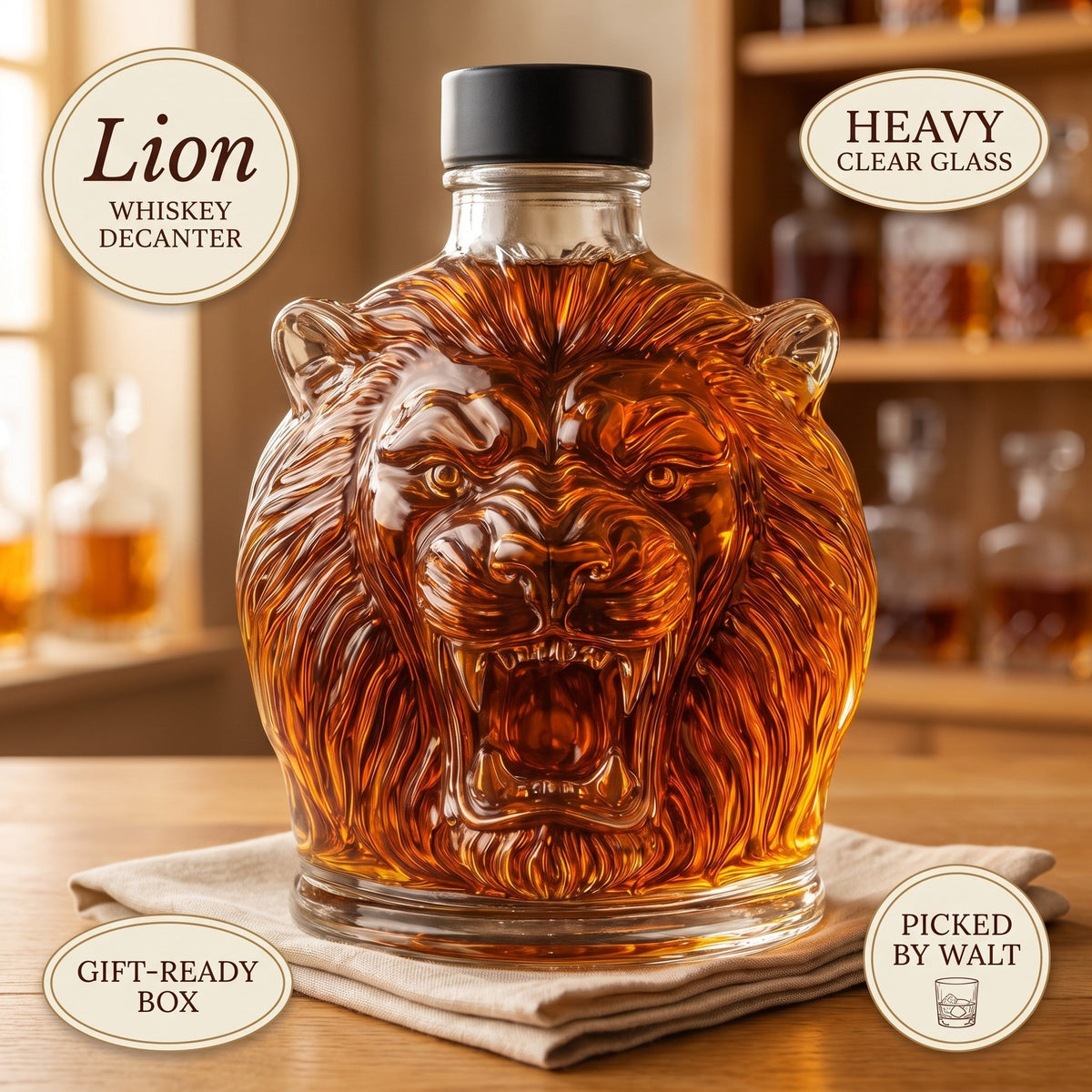 Whiskey Decanter – Lion
