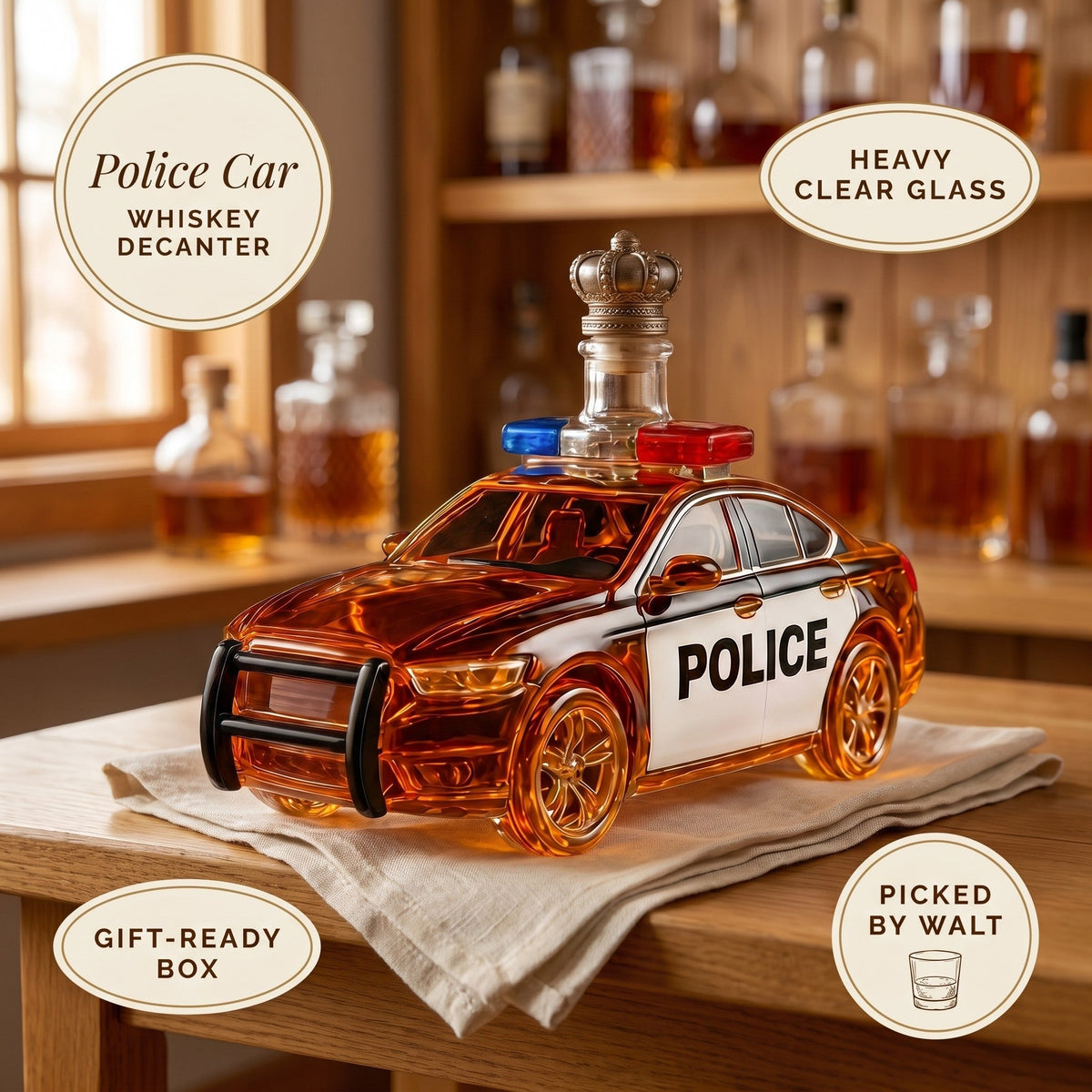 Whiskey Decanter – Police Car