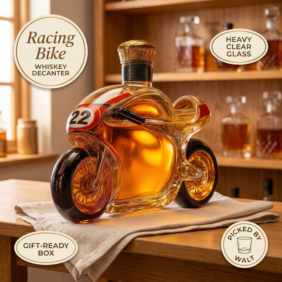 Whiskey Decanter – Racing Bike