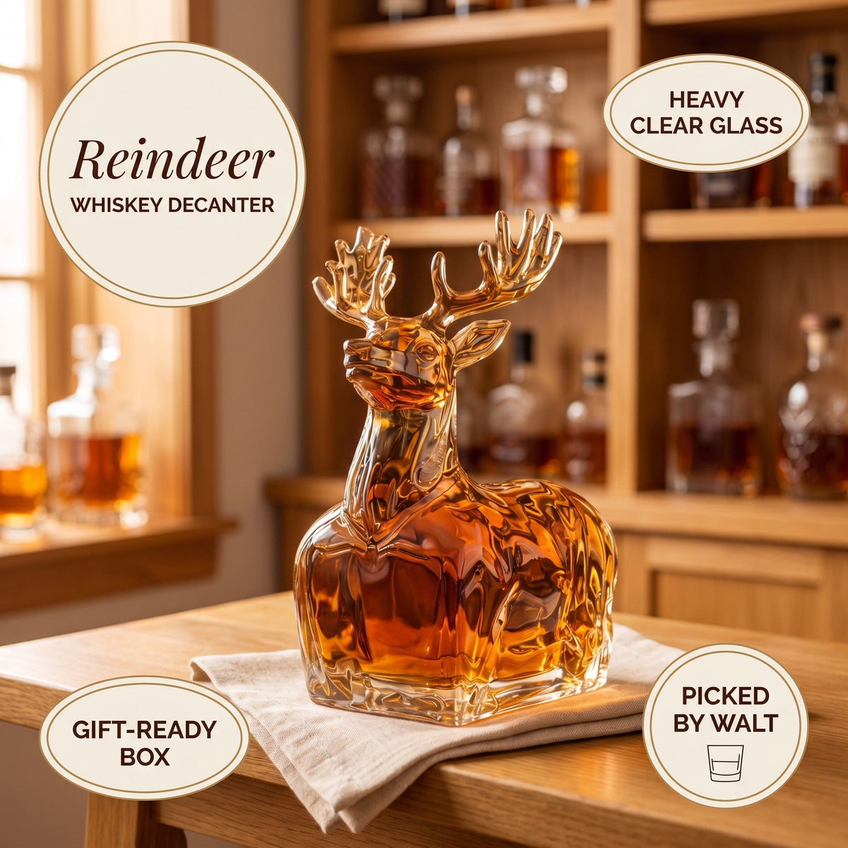 Whiskey Decanter – Reindeer