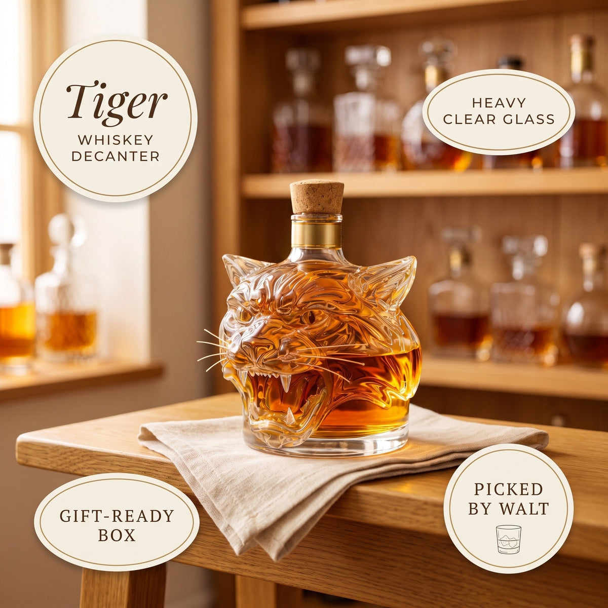 Whiskey Decanter – Tiger