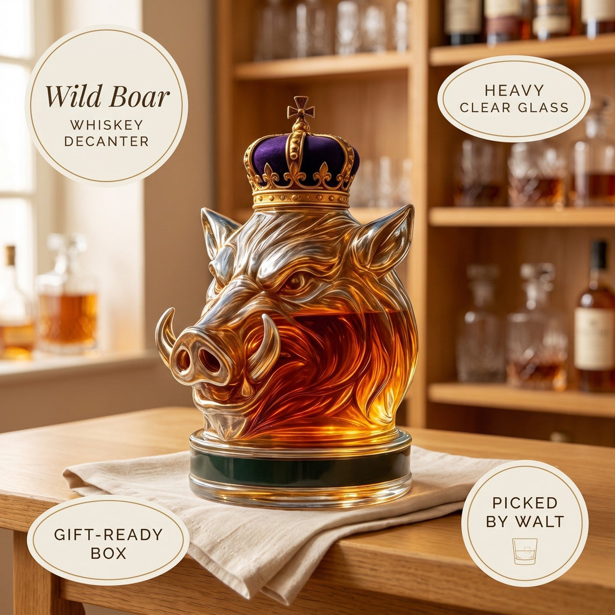 Whiskey Decanter – Wild Boar
