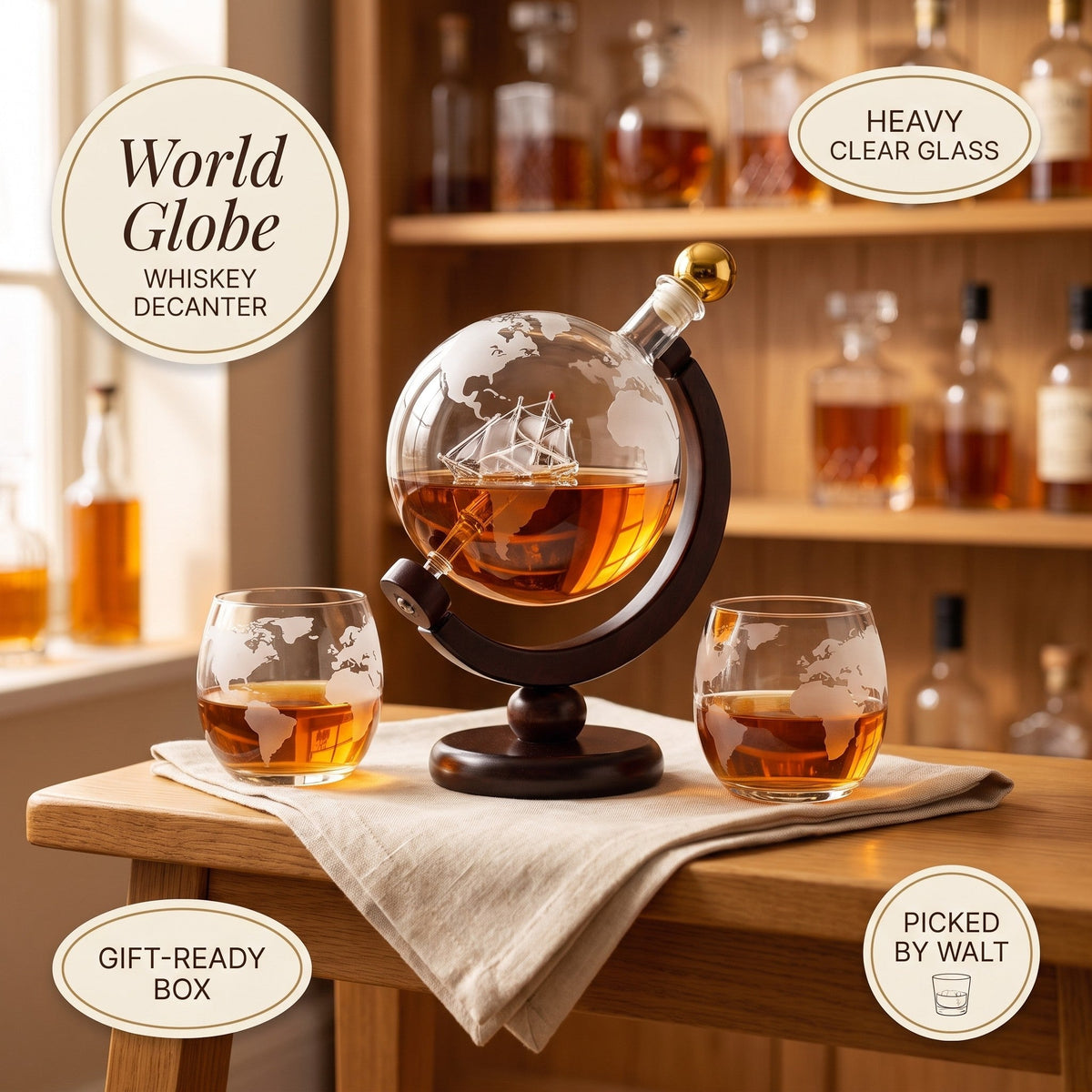 Whiskey Decanter – World Globe