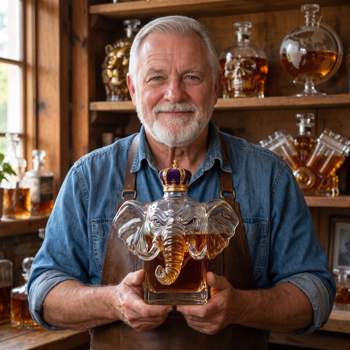Whiskey Decanter – Crowned Elephant