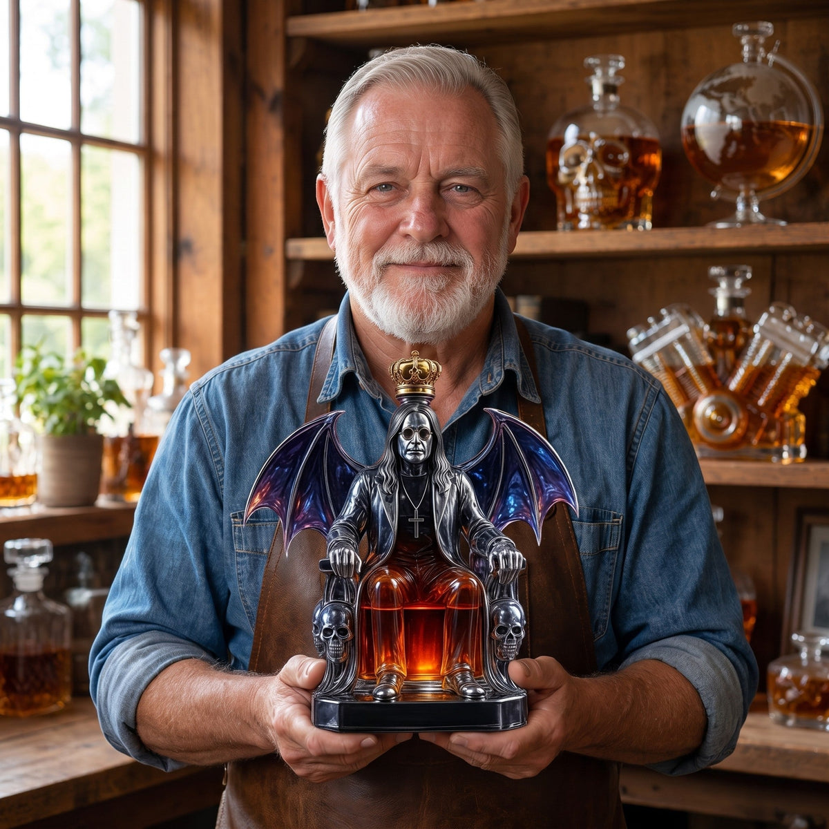 Whiskey Decanter – Rock Legend on the Throne