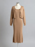 Marvanne - Sleeveless Knit Dress and Cardigan Set