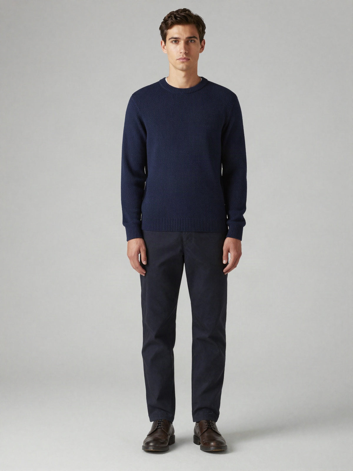 Vardeth - Ribbed Crew Neck Sweater in Cotton Blend